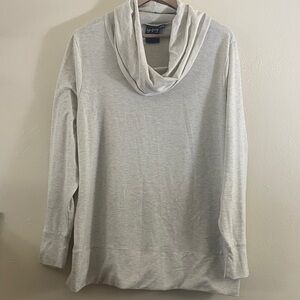 Cowl Neck Top 2X Oatmeal Heather Tunic Length